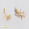 CELESTIAL MULTI CZ STARBURST POLISH 316L SURGICAL STEEL L-SHAPE NOSE RING